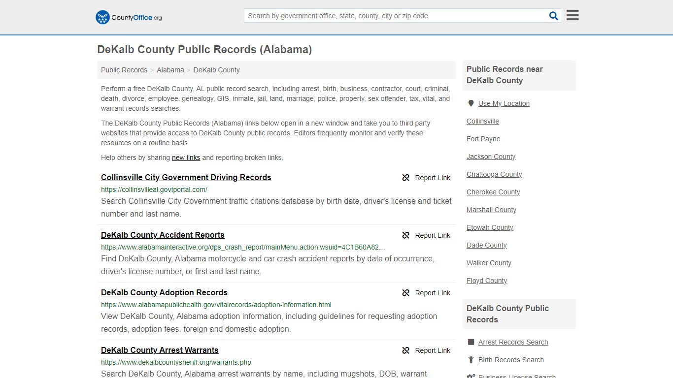 DeKalb County Public Records (Alabama) - County Office