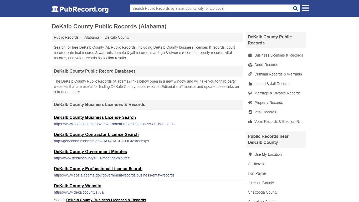 Free DeKalb County Public Records (Alabama Public Records) - PubRecord.org