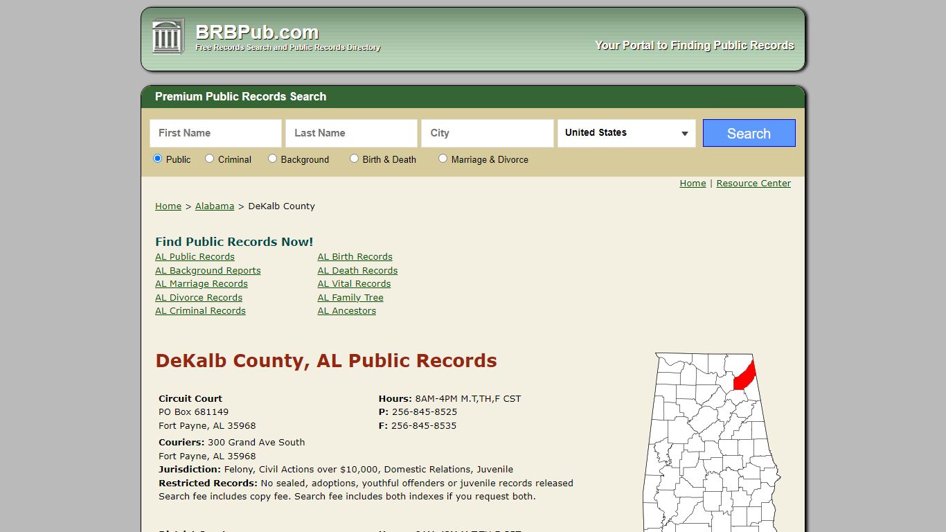 DeKalb County Public Records | Search Alabama Government Databases